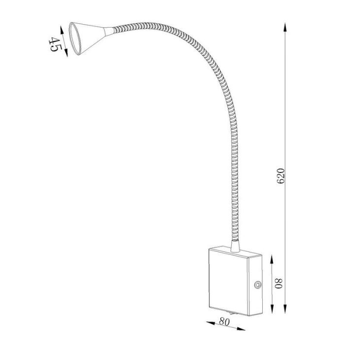 Biały kinkiet nowoczesny, Buddy, 3W, 4000K LED, z przełącznik