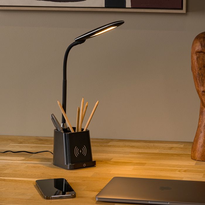 Czarna lampa biurkowa nowoczesna, Penny, 4,7W, 3000K LED, z przełącznik