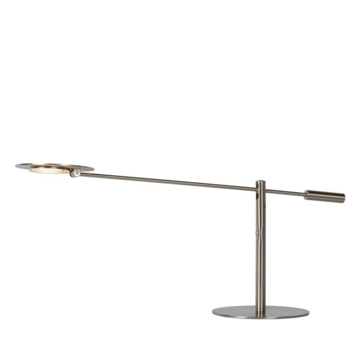 Chromowana lampa biurkowa nowoczesna, Anselmo, 9W, 3000K LED, z dotykowy ściemniacz