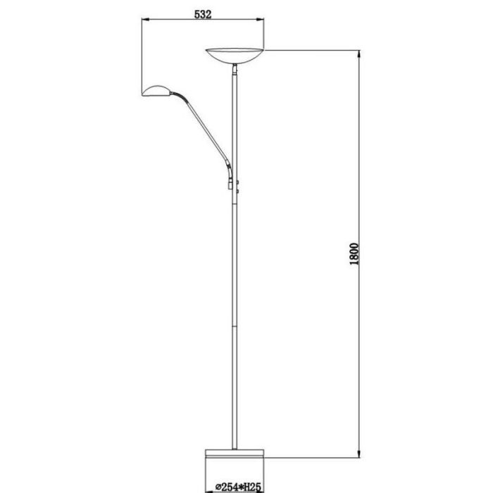 Chromowana lampa do czytania stojąca nowoczesna, Zenith, 20W, 3000K LED