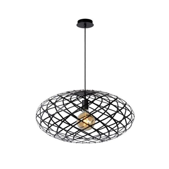 Czarna lampa wisząca nad stół do jadalni nowoczesna, Wolfram