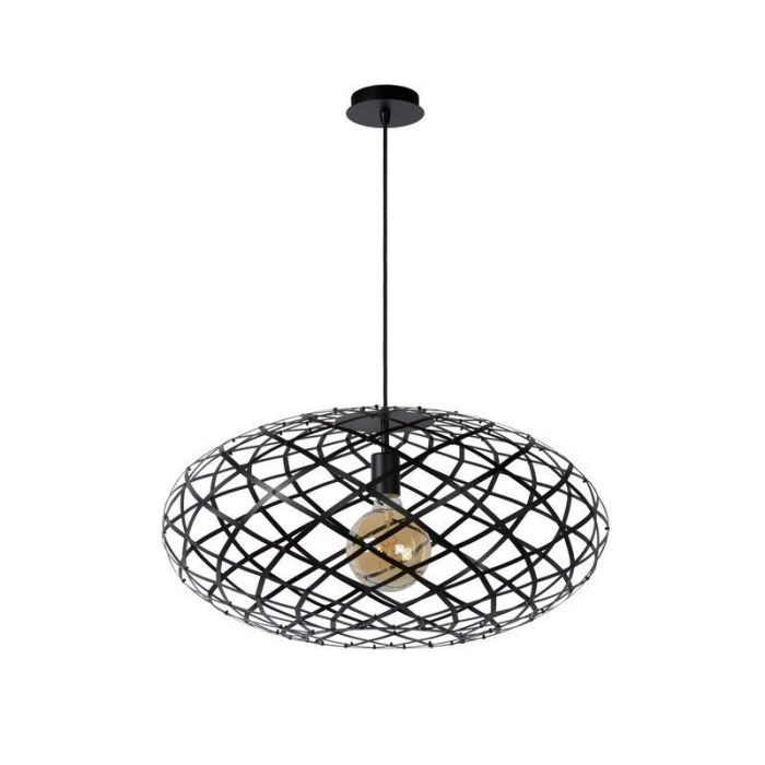 Czarna lampa wisząca nad stół do jadalni nowoczesna, Wolfram