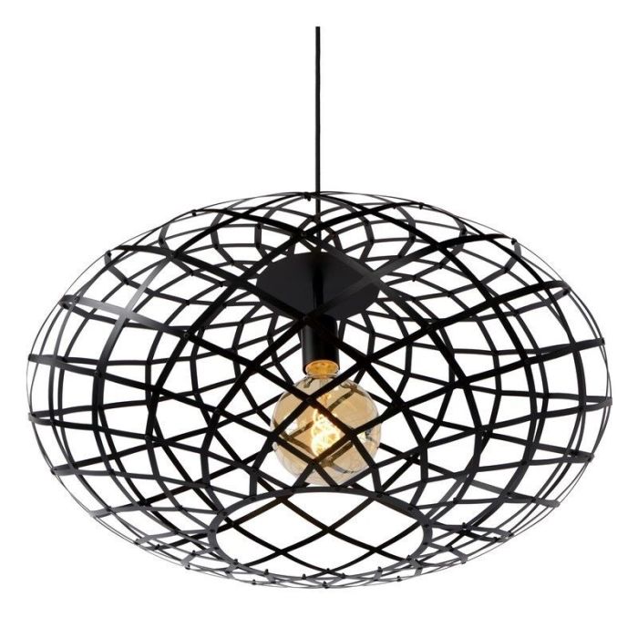 Czarna lampa wisząca nad stół do jadalni nowoczesna, Wolfram