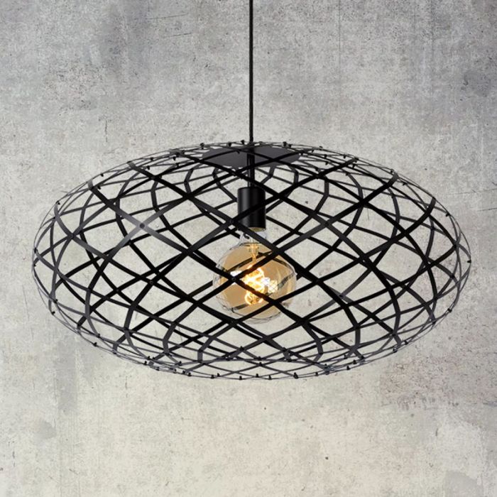 Czarna lampa wisząca nad stół do jadalni nowoczesna, Wolfram
