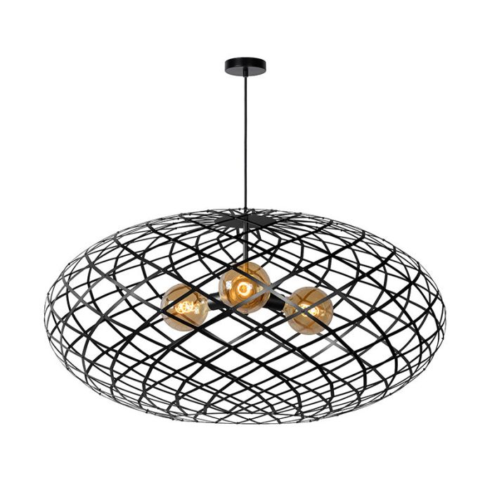Czarna lampa wisząca nowoczesna, Wolfram