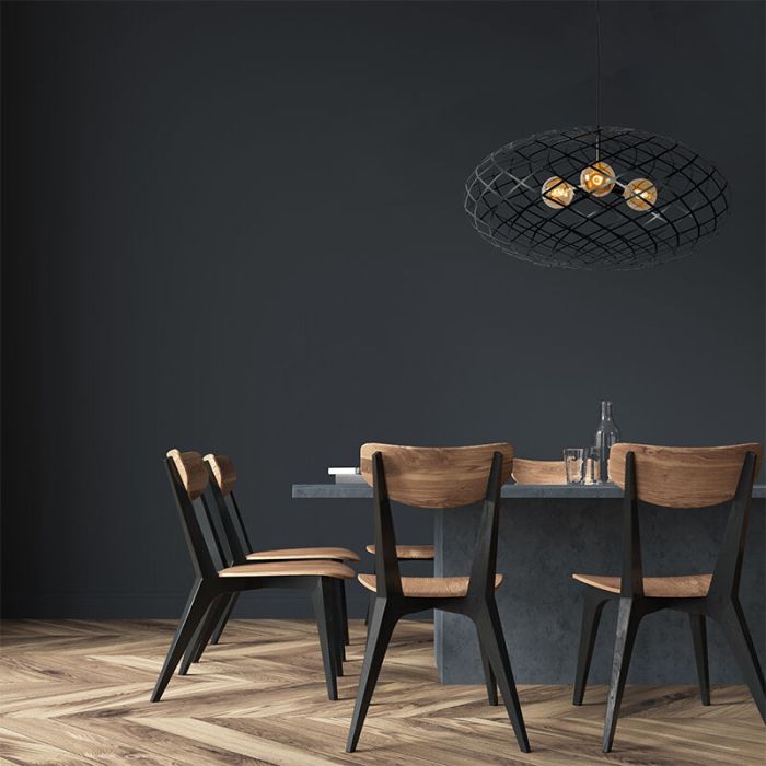 Czarna lampa wisząca nowoczesna, Wolfram