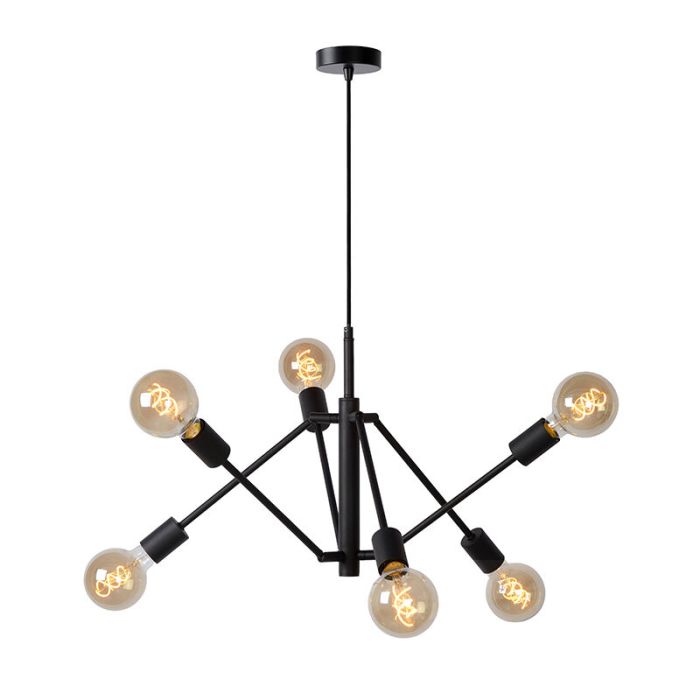 Czarna lampa wisząca nowoczesna, Lester