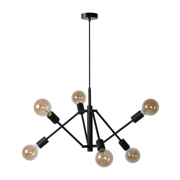 Czarna lampa wisząca nowoczesna, Lester