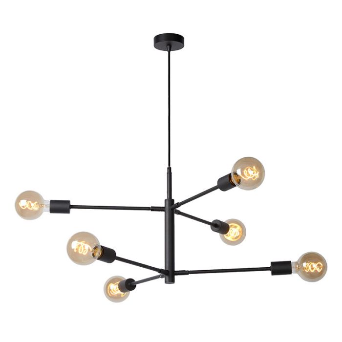 Czarna lampa wisząca nowoczesna, Lester