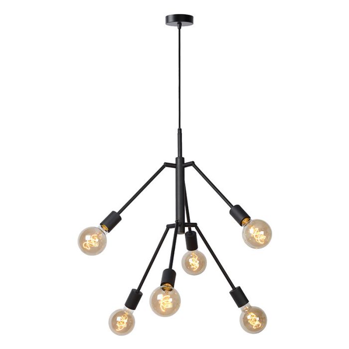 Czarna lampa wisząca nowoczesna, Lester