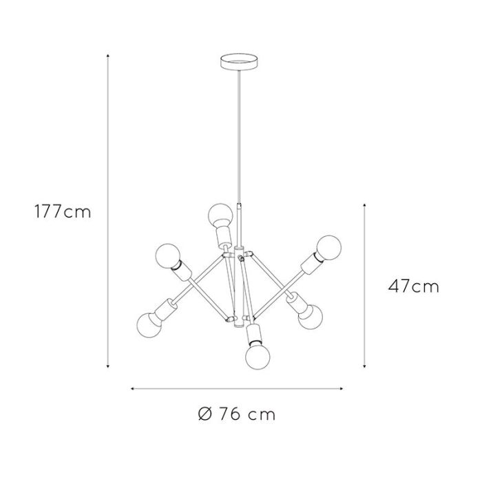 Czarna lampa wisząca nowoczesna, Lester