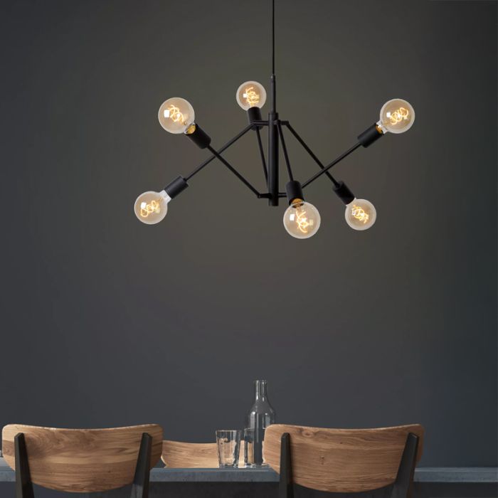 Czarna lampa wisząca nowoczesna, Lester