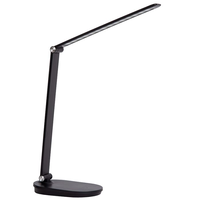 Czarna lampa biurkowa nowoczesna, Aldwin, 8W, regulowana ciepła do zimnej bieli LED, z dotykowy ściemniacz
