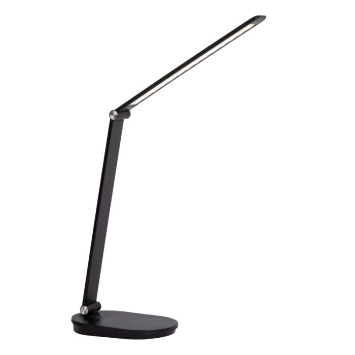 Czarna lampa biurkowa nowoczesna, Aldwin, 8W, regulowana ciepła do zimnej bieli LED, z dotykowy ściemniacz