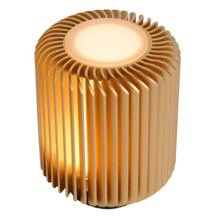 Złota lampa stołowa nowoczesna, Turbin, 5W, 3000K LED, z przełącznik