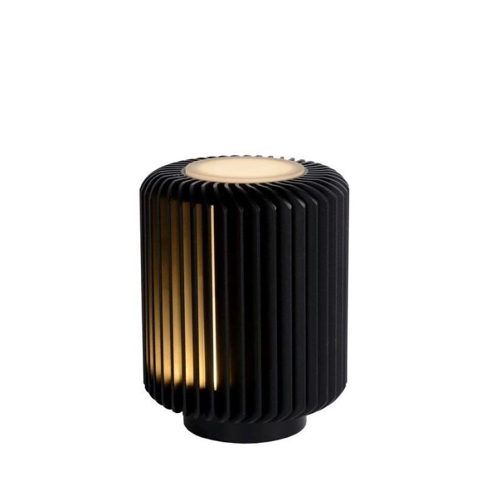 Czarna lampa stołowa nowoczesna, Turbin, 5W, 3000K LED, z przełącznik
