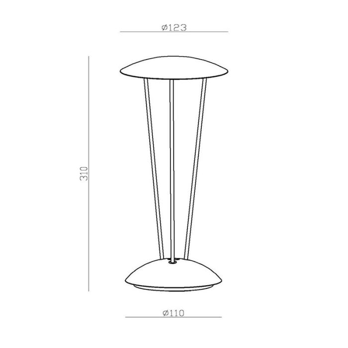 Mosiądz akumulatorowa lampa stołowa zewnętrzna nowoczesna, Renee, 2,2W, 2700K LED, IP54, z dotykowy ściemniacz