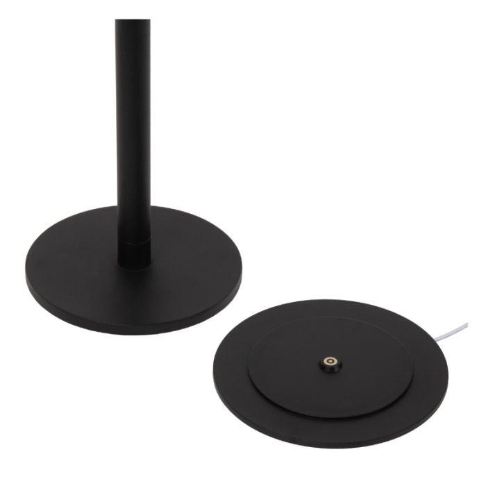 Czarna lampa stojąca akumulatorowa nowoczesna, Antrim, 2,2W, 2700K LED, IP54, z dotykowy ściemniacz
