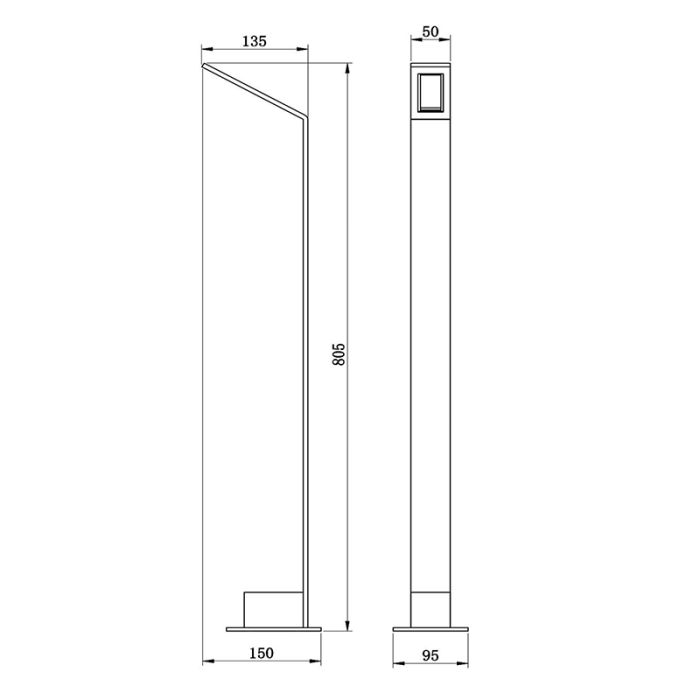 Czarna lampa zewnętrzna nowoczesna, Lawford, 6W, 3000K LED, IP54