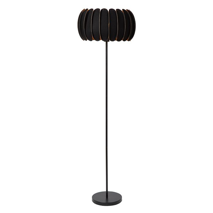 Czarna lampa stojąca nowoczesna, Spencer, z przełącznik