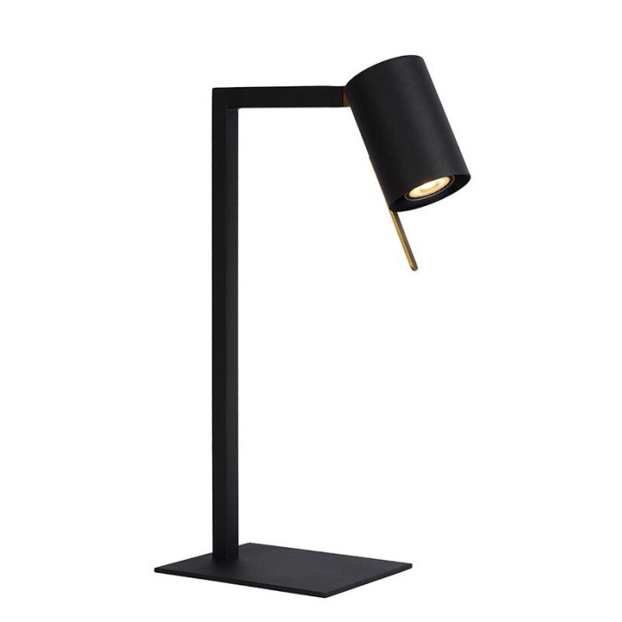 Czarna lampa biurkowa nowoczesna, Lesley, z przełącznik
