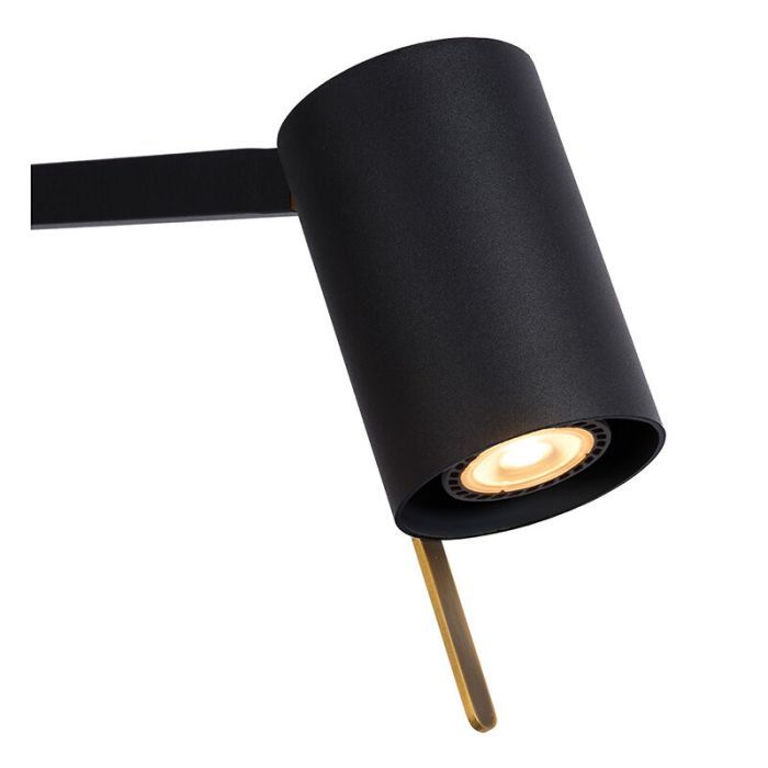 Czarna lampa biurkowa nowoczesna, Lesley, z przełącznik