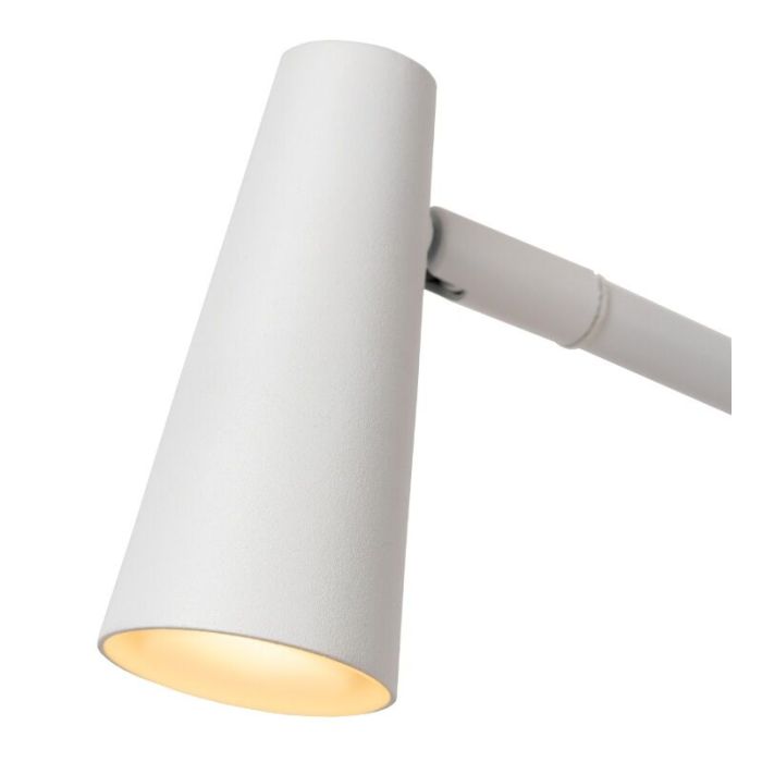 Biała lampa stołowa akumulatorowa nowoczesna, Stirling, 3W, 2700K LED, z dotykowy ściemniacz