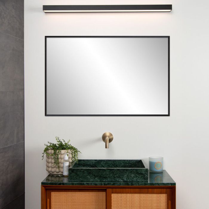 Czarny kinkiet łazienkowy nowoczesny, Alexa, 13W, 3000K LED, IP44
