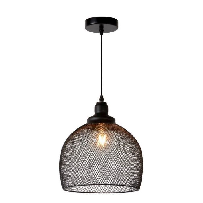 Czarna lampa wisząca retro, Mesh