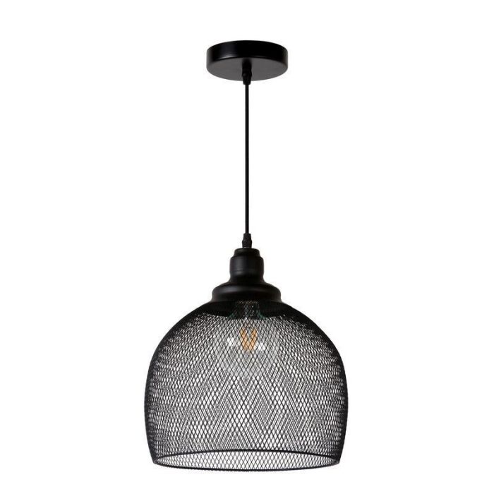 Czarna lampa wisząca retro, Mesh