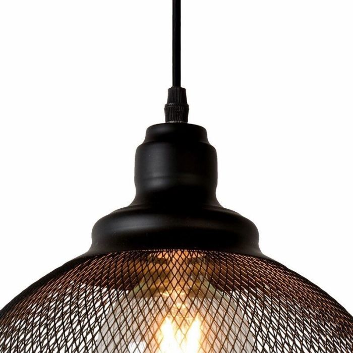 Czarna lampa wisząca retro, Mesh