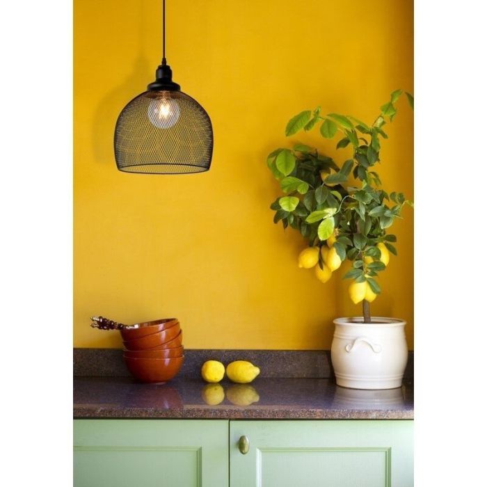 Czarna lampa wisząca retro, Mesh