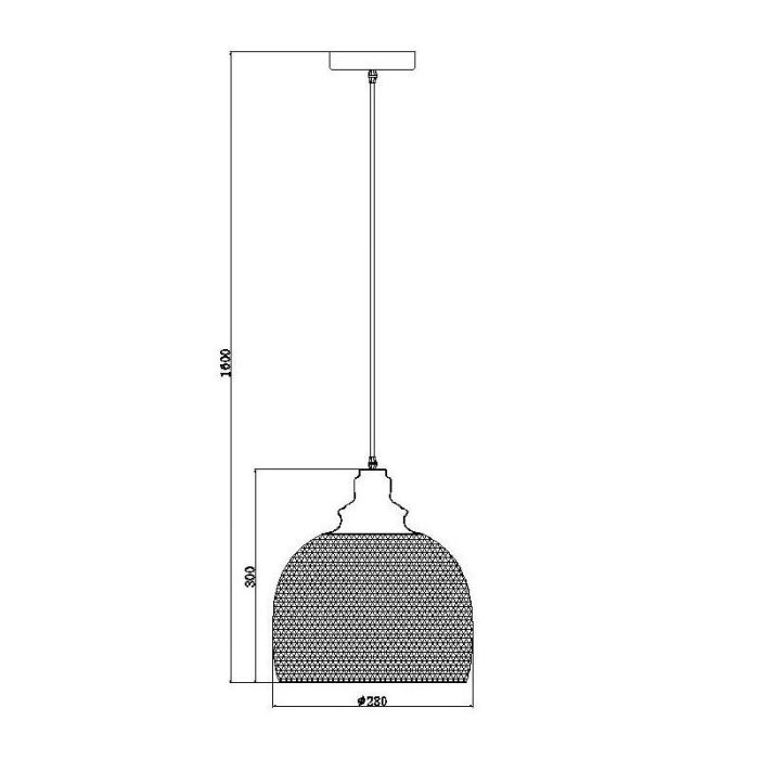 Czarna lampa wisząca retro, Mesh