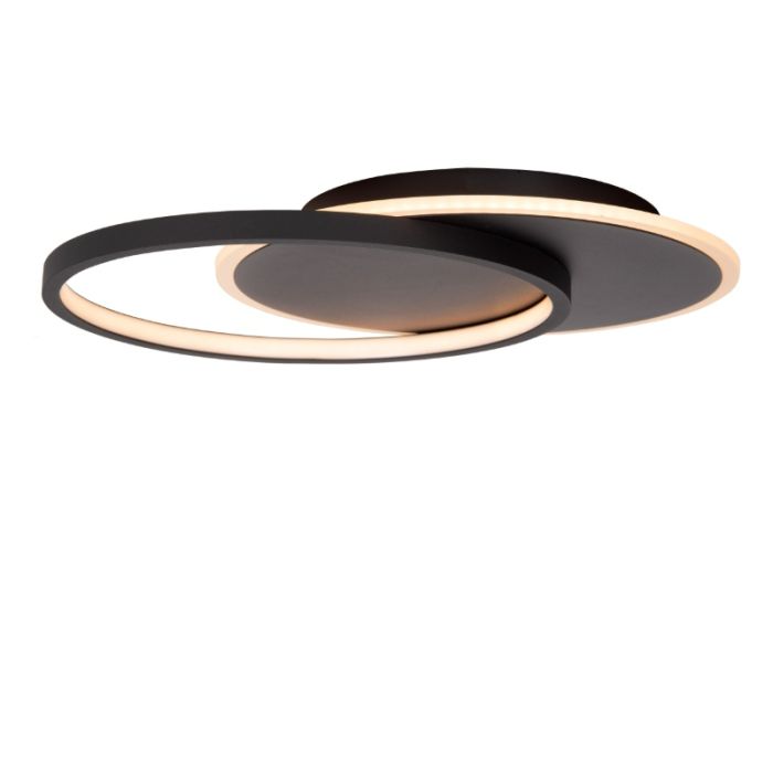 Czarny plafon sufitowy nowoczesny, Axelle, 24W, 2700K LED, ściemniana w 3 krokach