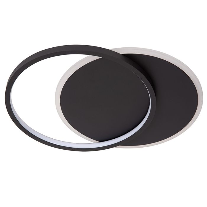 Czarny plafon sufitowy nowoczesny, Axelle, 24W, 2700K LED, ściemniana w 3 krokach