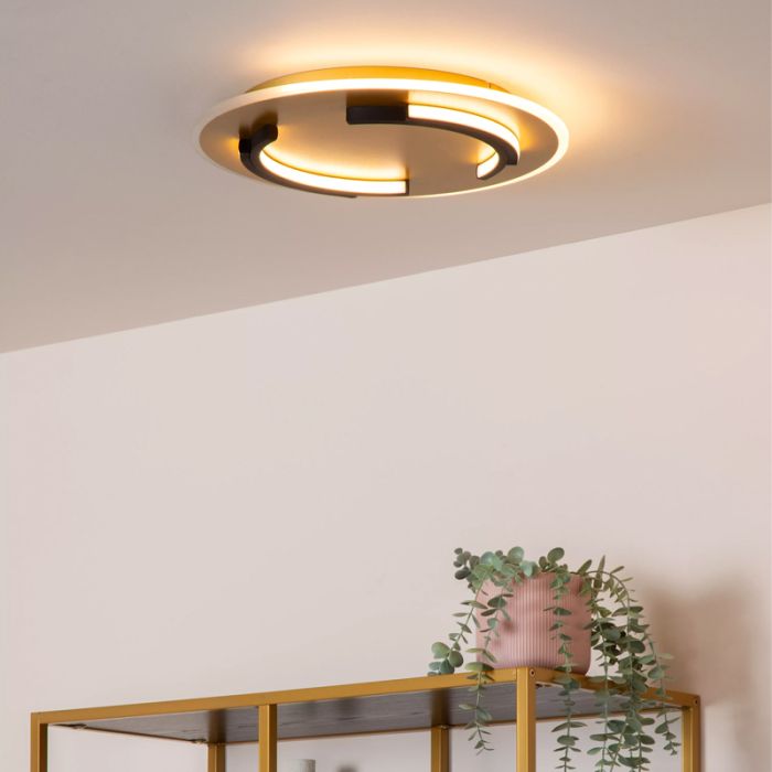 Złoty plafon sufitowy nowoczesny, Andreas, 30W, 2700K LED