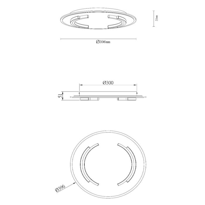 Złoty plafon sufitowy nowoczesny, Andreas, 30W, 2700K LED