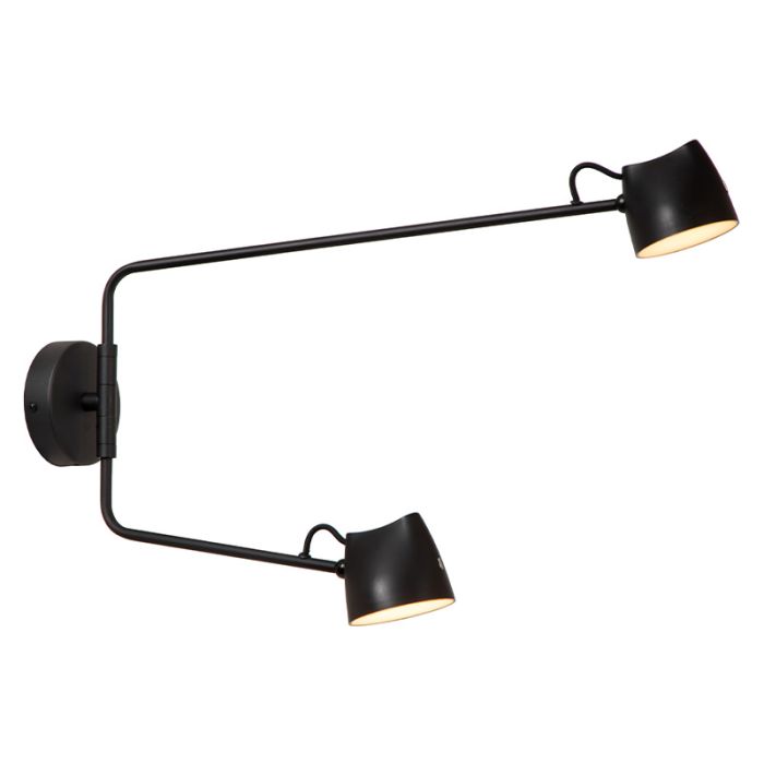 Czarny kinkiet akumulatorowy rustykalny, Milne, 6W, 2700K LED, z dotykowy ściemniacz