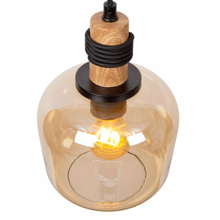 Bursztynowa lampa wisząca retro, Ilona