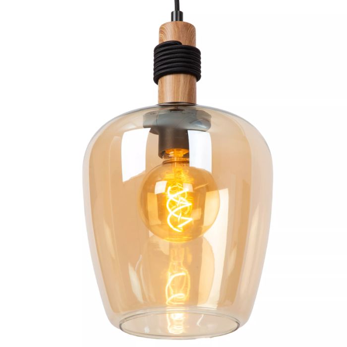 Bursztynowa lampa wisząca retro, Ilona