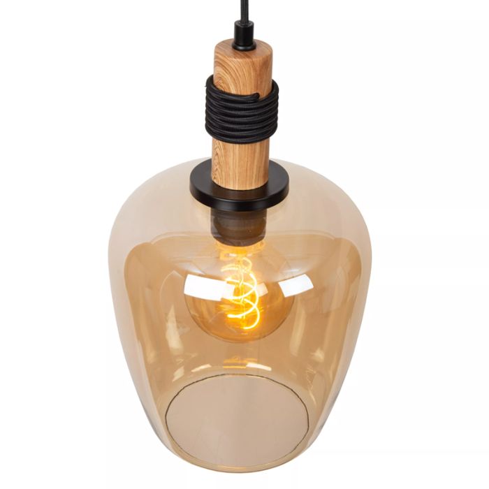 Bursztynowa lampa wisząca retro, Ilona
