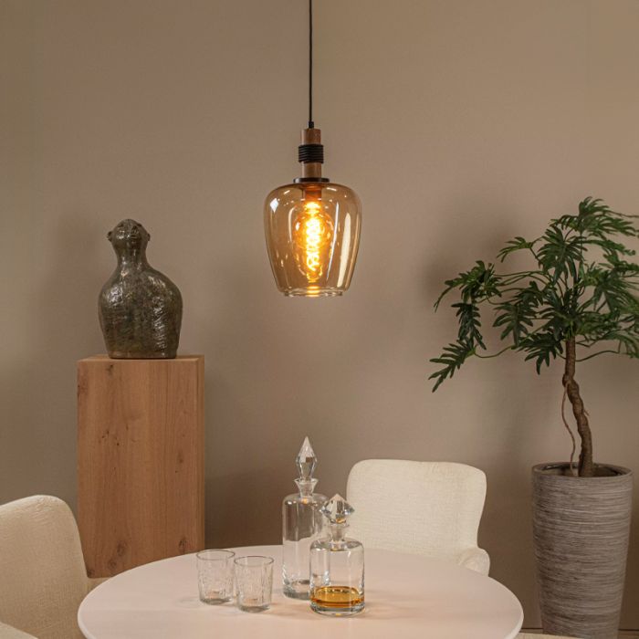 Bursztynowa lampa wisząca retro, Ilona
