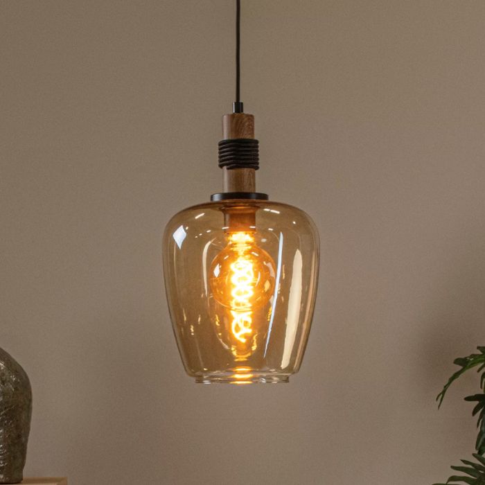 Bursztynowa lampa wisząca retro, Ilona