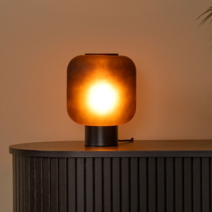Czarna lampa stołowa nowoczesna, Eloise, z przełącznik