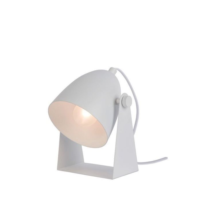 Biała lampa stołowa nowoczesna, Chago, z przełącznik