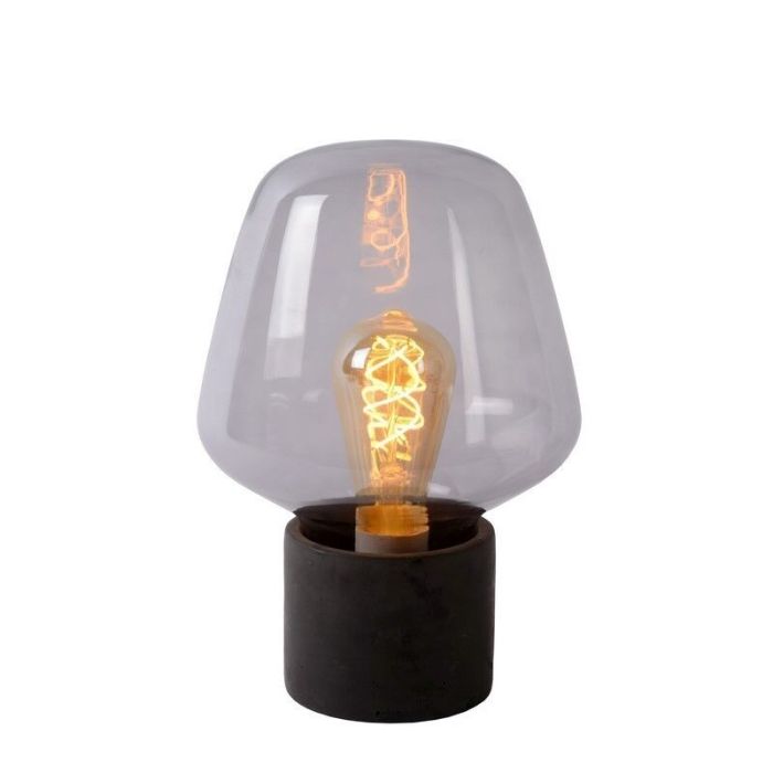 Betonowa lampa stołowa szara, Becky, z przełącznik
