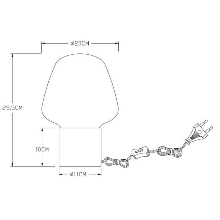 Betonowa lampa stołowa szara, Becky, z przełącznik