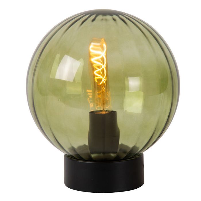 Zielona lampa stołowa retro, Monsaraz, z przełącznik