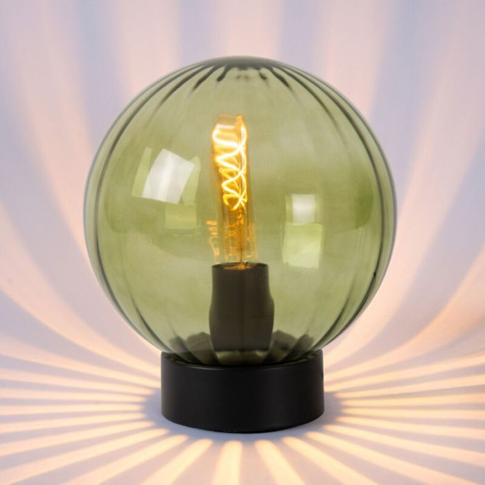 Zielona lampa stołowa retro, Monsaraz, z przełącznik