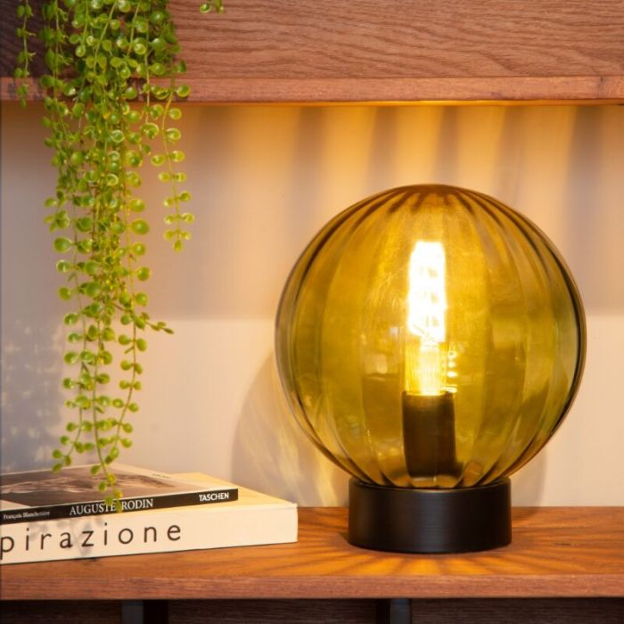 Zielona lampa stołowa retro, Monsaraz, z przełącznik